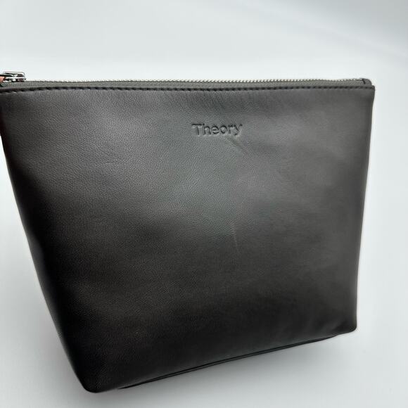 NWT Theory Dark Sojourn Washed Leather Pouch/Clutch